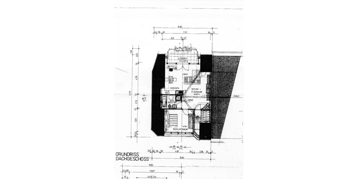 Dachgeschoßwohnung Meerbusch Kierst - 2 Zimmer, 65 m&sup2;, 339.000&euro; | Angebot:27296051