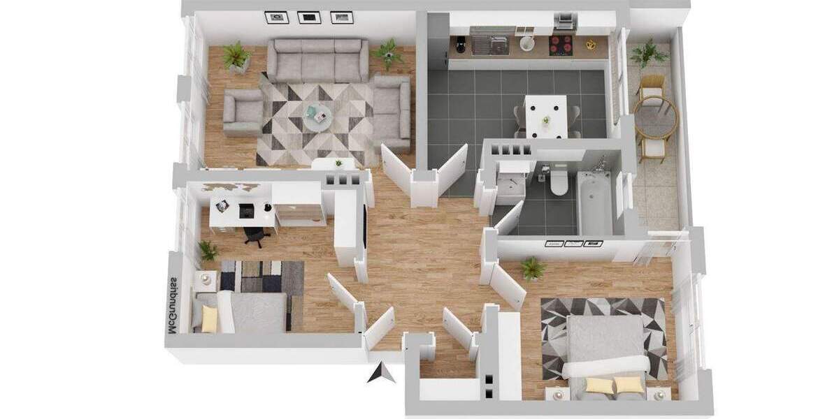 Etagenwohnung Neuss Barbaraviertel - 3 Zimmer, 209.900&euro; | Angebot:25745101