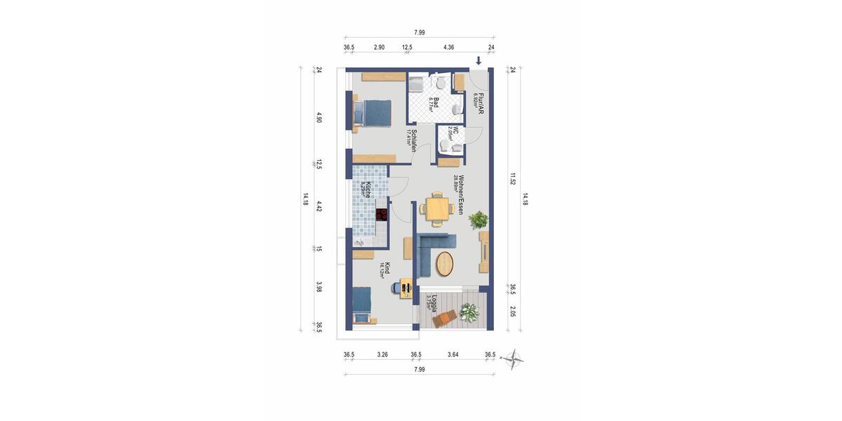 Erdgeschoßwohnung Bergisch Gladbach Gronau - 3 Zimmer, 90 m&sup2;, 1.395&euro; | Angebot:26702208