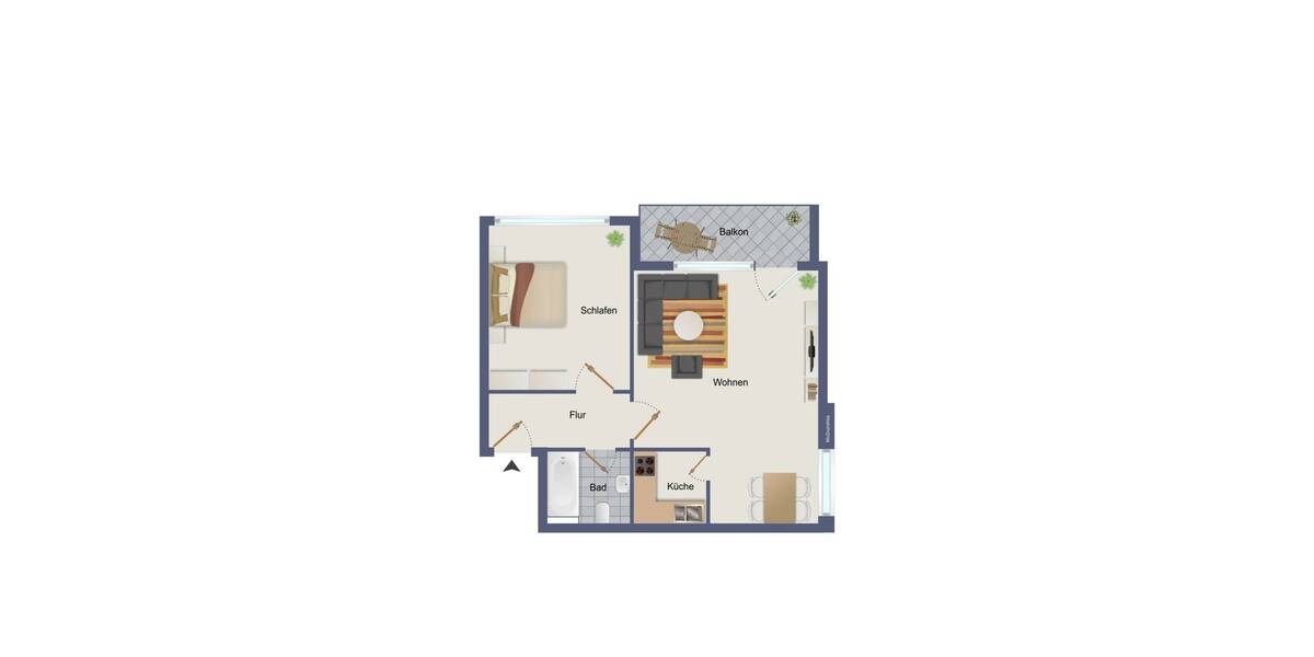 Etagenwohnung Düsseldorf Wersten - 2 Zimmer, 48 m&sup2;, 169.000&euro; | Angebot:25663809
