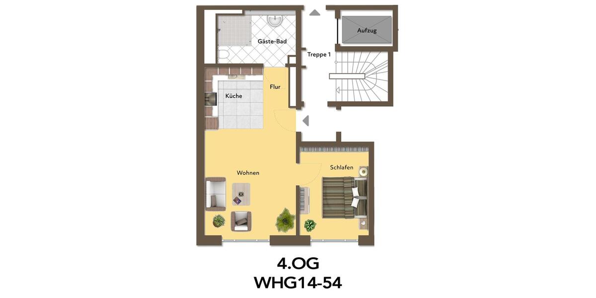 Etagenwohnung Düsseldorf Pempelfort - 2 Zimmer, 54 m&sup2;, 1.134&euro; | Angebot:24438649