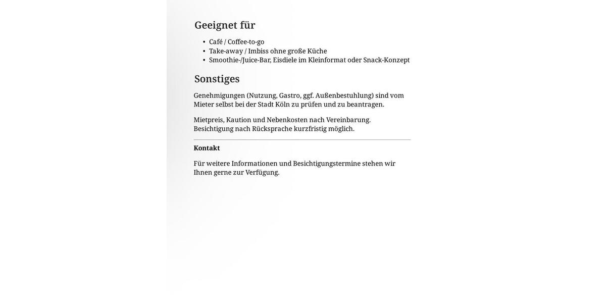 Gewerbeobjekt Köln Nippes - 500&euro; | Angebot:26486886