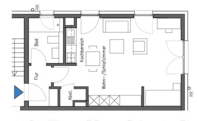Etagenwohnung Köln Nippes - 1 Zimmer, 43 m&sup2;, 645&euro; | Angebot:26587511