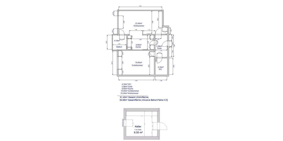 Etagenwohnung Burscheid - 2 Zimmer, 64 m&sup2;, 142.000&euro; | Angebot:27044136