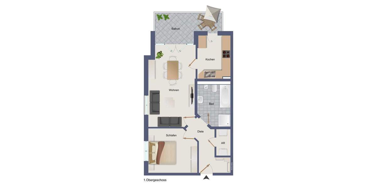 Etagenwohnung Düsseldorf Bilk - 2 Zimmer, 67 m&sup2;, 550.000&euro; | Angebot:25682663