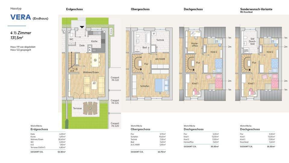 Reihenendhaus Leverkusen Steinbüchel - 5 Zimmer, 131 m&sup2;, 644.000&euro; | Angebot:25735112