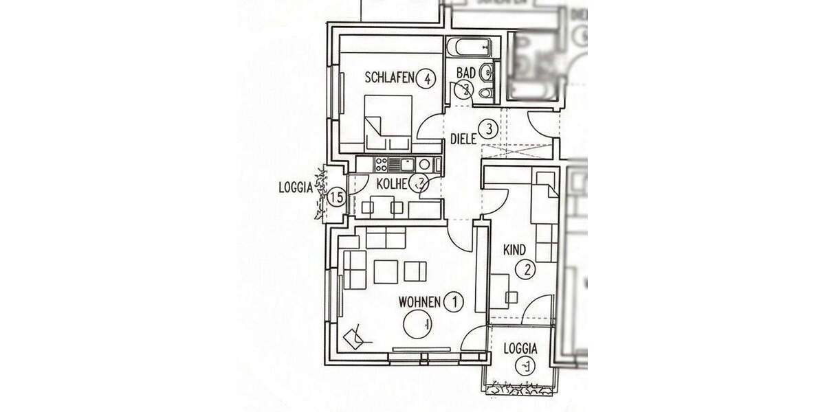 Etagenwohnung Neuss Grimlinghausen - 3 Zimmer, 75 m&sup2;, 299.000&euro; | Angebot:25697415