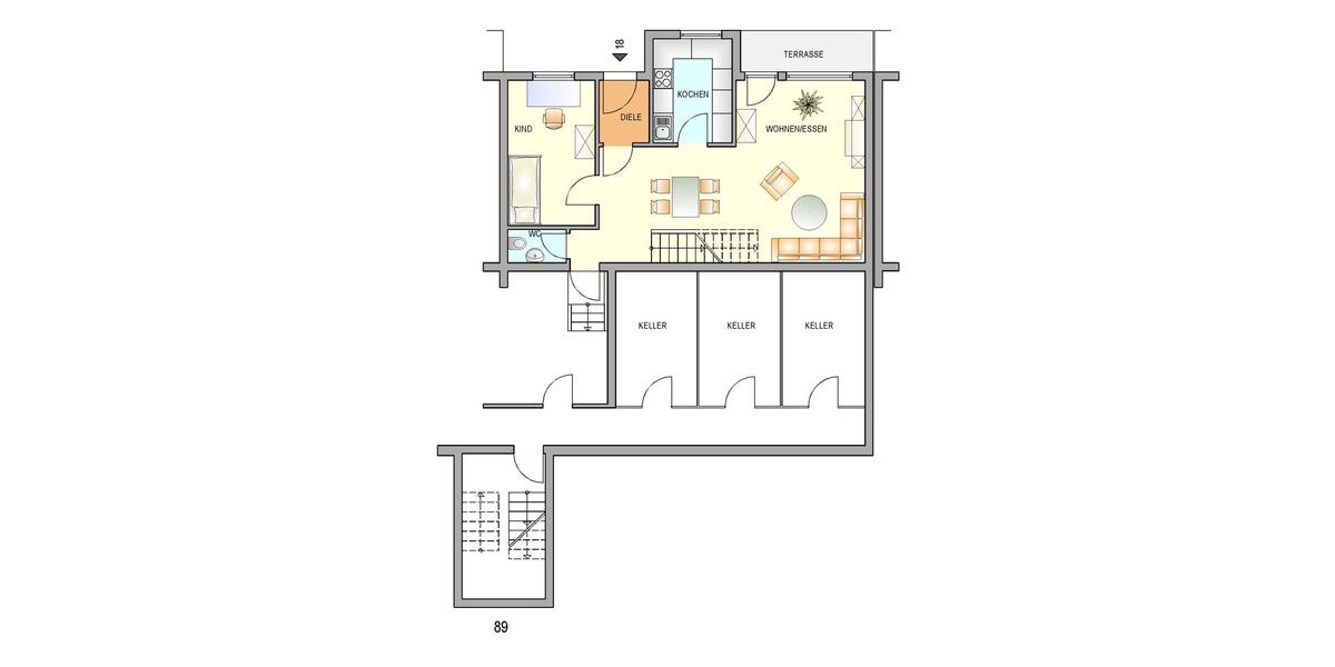 Etagenwohnung Remscheid Reinshagen - 5 Zimmer, 112 m&sup2;, 574&euro; | Angebot:26649702