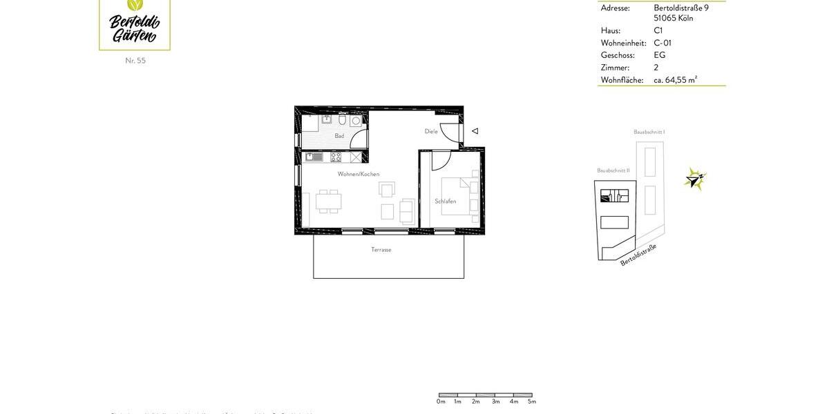 Erdgeschoßwohnung Köln Mülheim - 2 Zimmer, 65 m&sup2;, 1.100&euro; | Angebot:25975473
