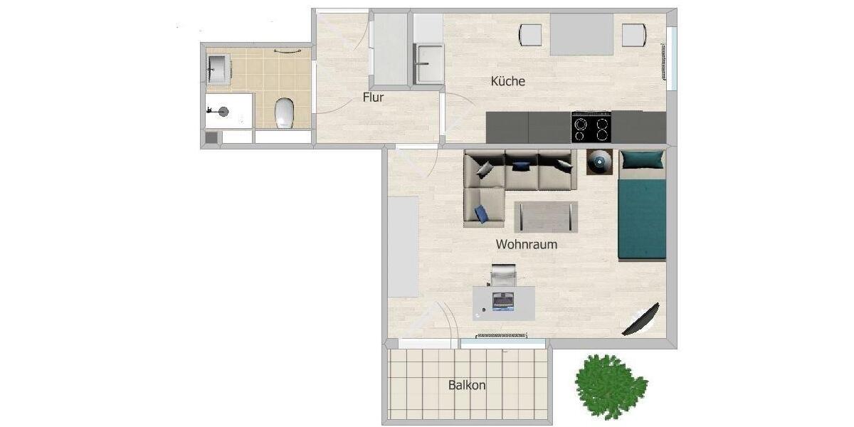 Erdgeschoßwohnung Köln Porz - 1 Zimmer, 39 m&sup2;, 690&euro; | Angebot:26008498