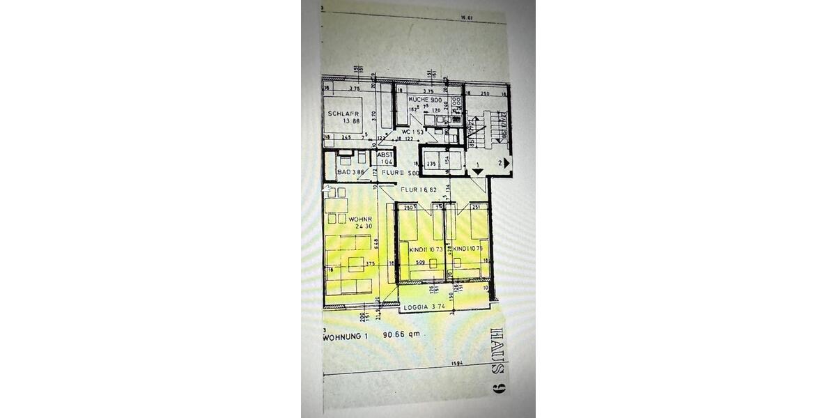 Etagenwohnung Köln Porz - 4 Zimmer, 90 m&sup2;, 1.380&euro; | Angebot:25433359