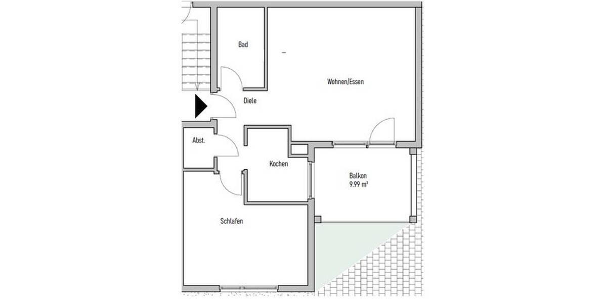 Etagenwohnung Bergisch Gladbach Gronau - 2 Zimmer, 70 m&sup2;, 970&euro; | Angebot:26033070