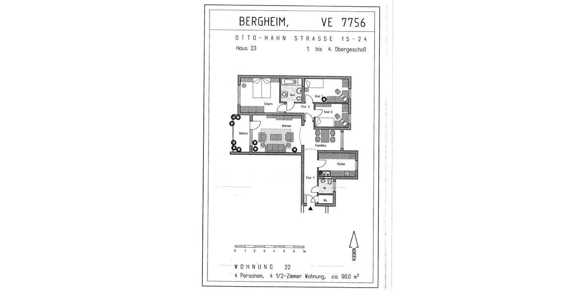 Etagenwohnung Bergheim - 4 Zimmer, 90 m&sup2;, 474&euro; | Angebot:25968600