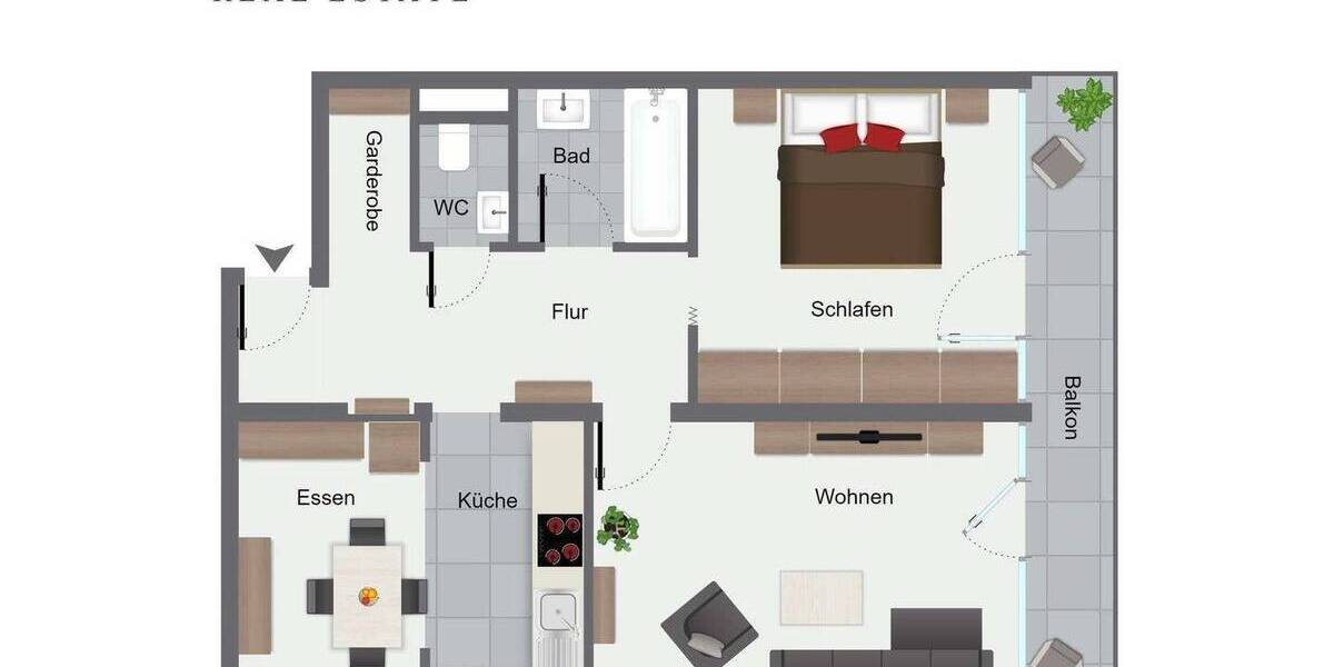 Etagenwohnung Köln Humboldt-Gremberg - 3 Zimmer, 66 m&sup2;, 215.000&euro; | Angebot:25745644