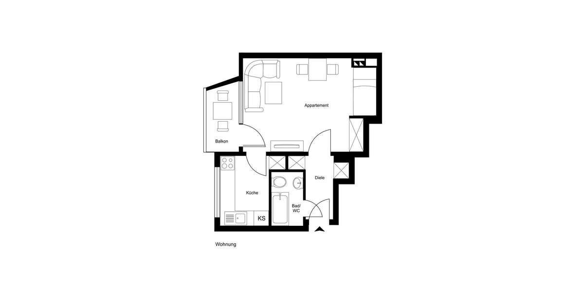 Etagenwohnung Düsseldorf Flingern Nord - 1 Zimmer, 35 m&sup2;, 750&euro; | Angebot:25985248