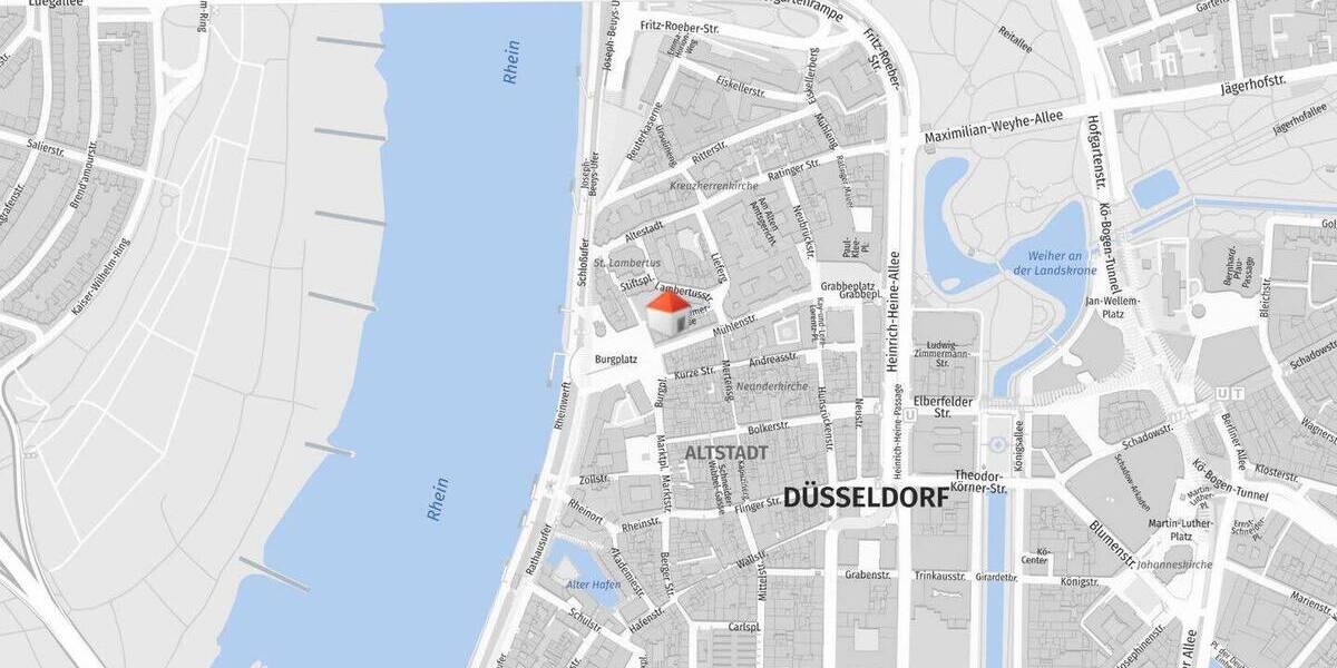 Etagenwohnung Düsseldorf Altstadt - 2 Zimmer, 58 m&sup2;, 975&euro; | Angebot:26696690
