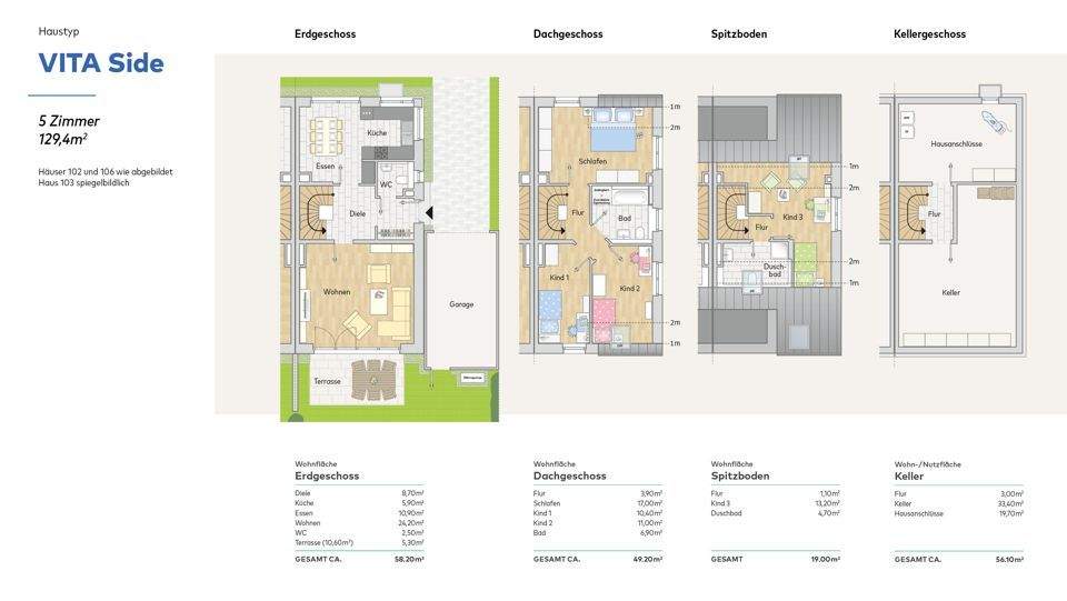 Doppelhaushälfte Leverkusen Steinbüchel - 5 Zimmer, 129 m&sup2;, 738.000&euro; | Angebot:25735100