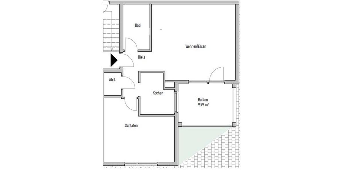 Etagenwohnung Bergisch Gladbach Gronau - 2 Zimmer, 70 m&sup2;, 970&euro; | Angebot:25981436