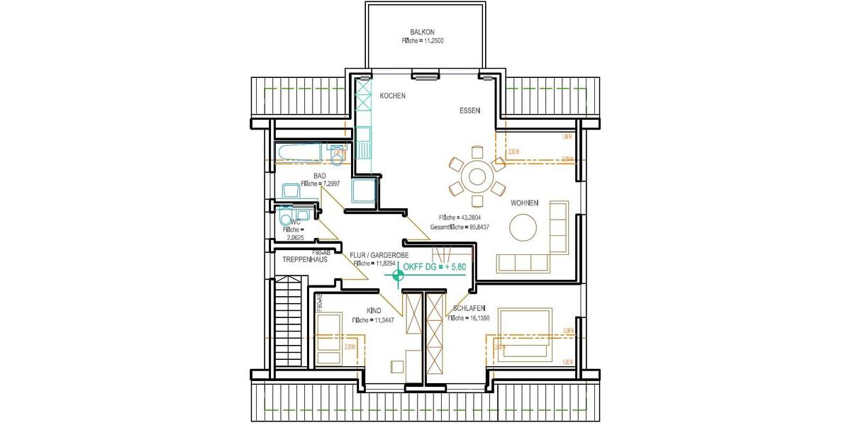 Dachgeschoßwohnung Leichlingen (Rheinland) - 3 Zimmer, 95 m&sup2;, 1.800&euro; | Angebot:26692780