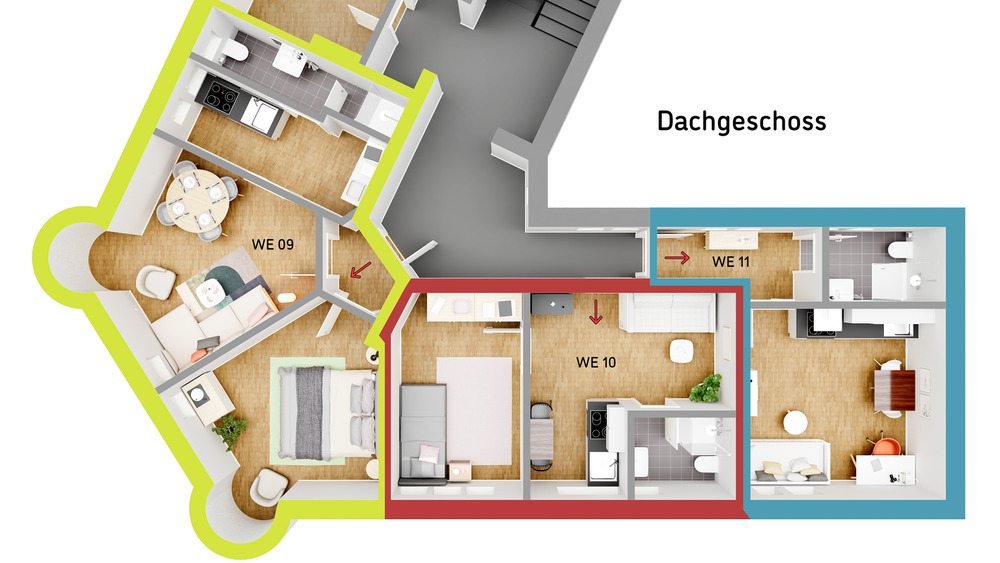 Etagenwohnung Düsseldorf Pempelfort - 2 Zimmer, 46 m&sup2;, 162.999&euro; | Angebot:25799446