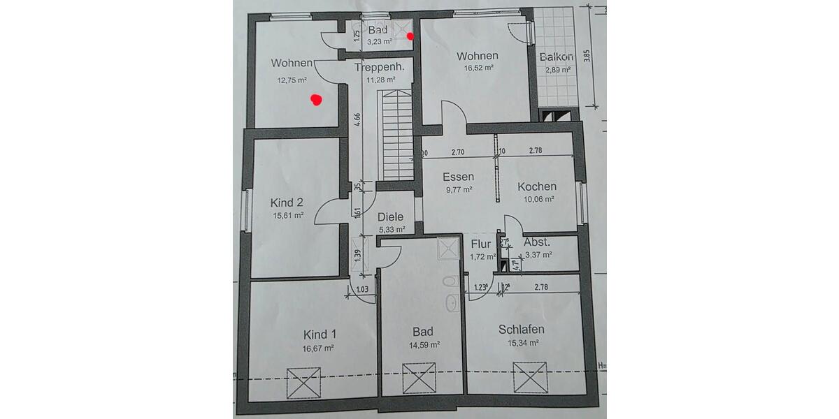 Etagenwohnung Solingen Wald - 4 Zimmer, 115 m&sup2;, 1.150&euro; | Angebot:25930808