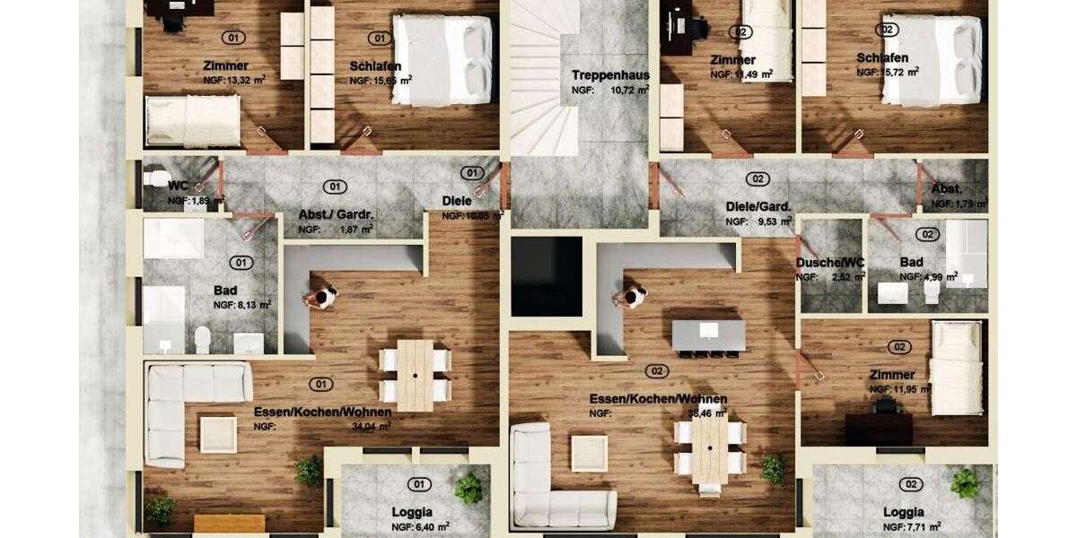 Etagenwohnung Pulheim - 4 Zimmer, 98 m&sup2;, 619.000&euro; | Angebot:23872348