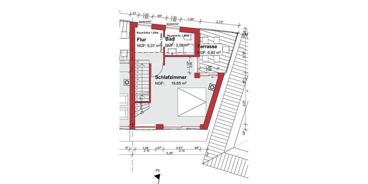 Etagenwohnung Hilden - 3 Zimmer, 122 m&sup2;, 2.340&euro; | Angebot:25738216