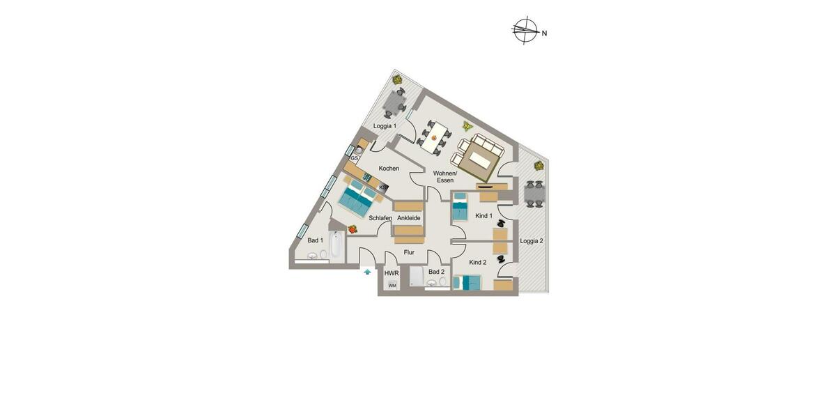 Etagenwohnung Düsseldorf Pempelfort - 4.5 Zimmer, 127 m&sup2;, 1.800&euro; | Angebot:25209200