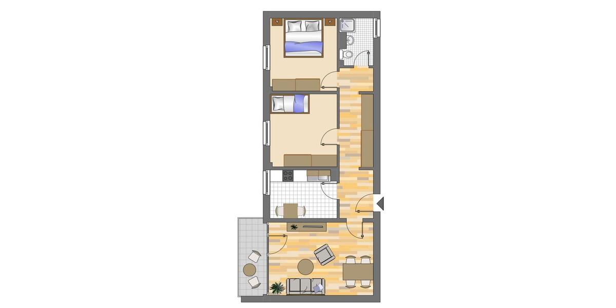 Etagenwohnung Neuss Erfttal - 3 Zimmer, 72 m&sup2;, 759&euro; | Angebot:25657179