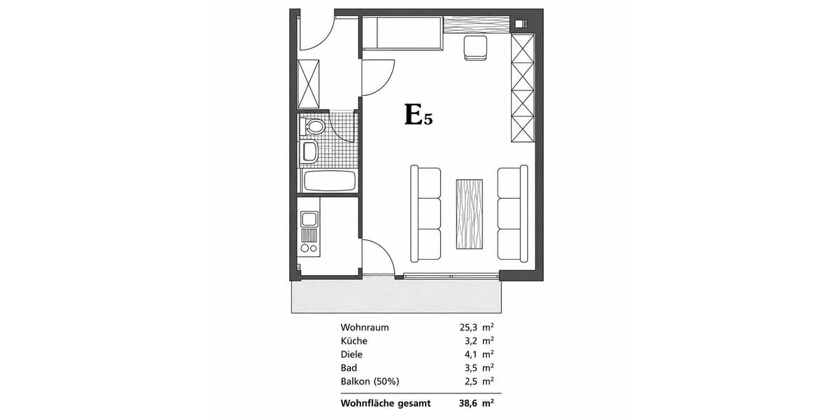 Erdgeschoßwohnung Düsseldorf Stadtbezirk 2 - 1 Zimmer, 39 m&sup2;, 179.000&euro; | Angebot:27259140