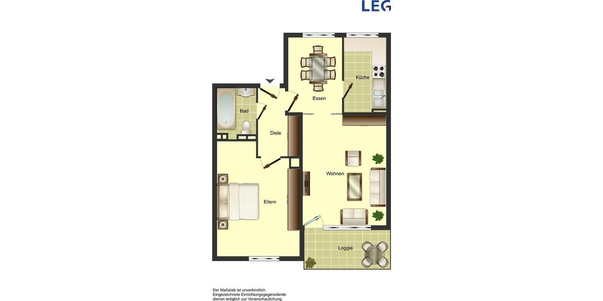 Etagenwohnung Monheim am Rhein - 2 Zimmer, 56 m&sup2;, 669&euro; | Angebot:26694647