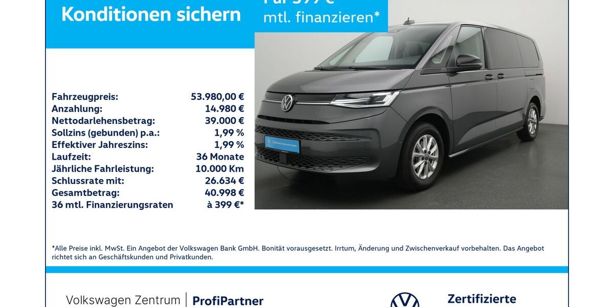 VW T7 Multivan 8.083 km 53.980 &euro; Leverkusen 51379