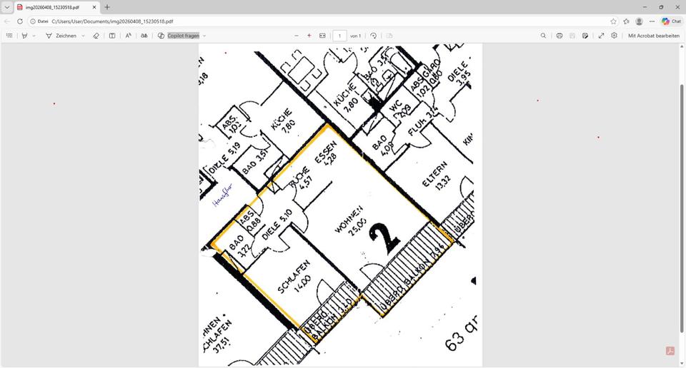 Etagenwohnung Bergisch Gladbach Alt-Frankenforst - 2 Zimmer, 63 m&sup2;, 129.000&euro; | Angebot:26083374