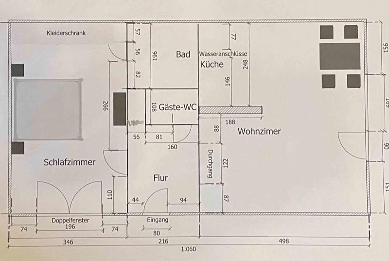 Etagenwohnung Düsseldorf Stadtbezirk 6 - 2 Zimmer, 59 m&sup2;, 735&euro; | Angebot:25394165