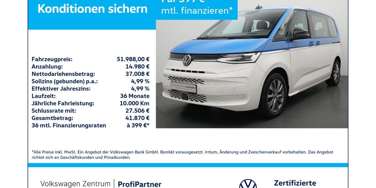 VW T7 Multivan 35.338 km 51.480 &euro; Leverkusen 51379