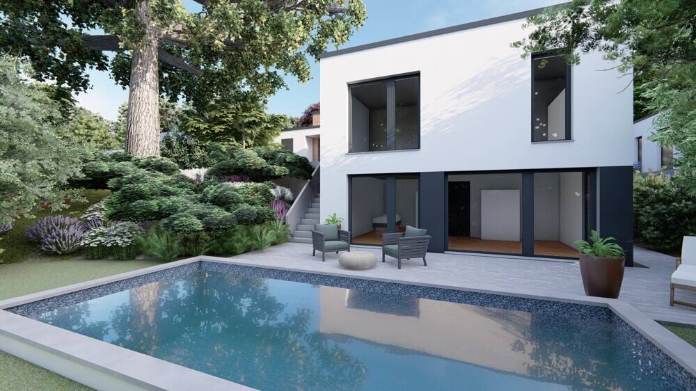 Exklusive Bauhausvilla in ruhiger Bestlage - moderner Luxusbungalow mit Garten und Garage - Villa Bensberg Bensberg | Angebot:25941077