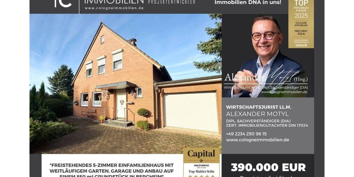 Einfamilienhaus Bergheim Quadrath-Ichendorf - 4 Zimmer, 176 m&sup2;, 390.000&euro; | Angebot:26154573