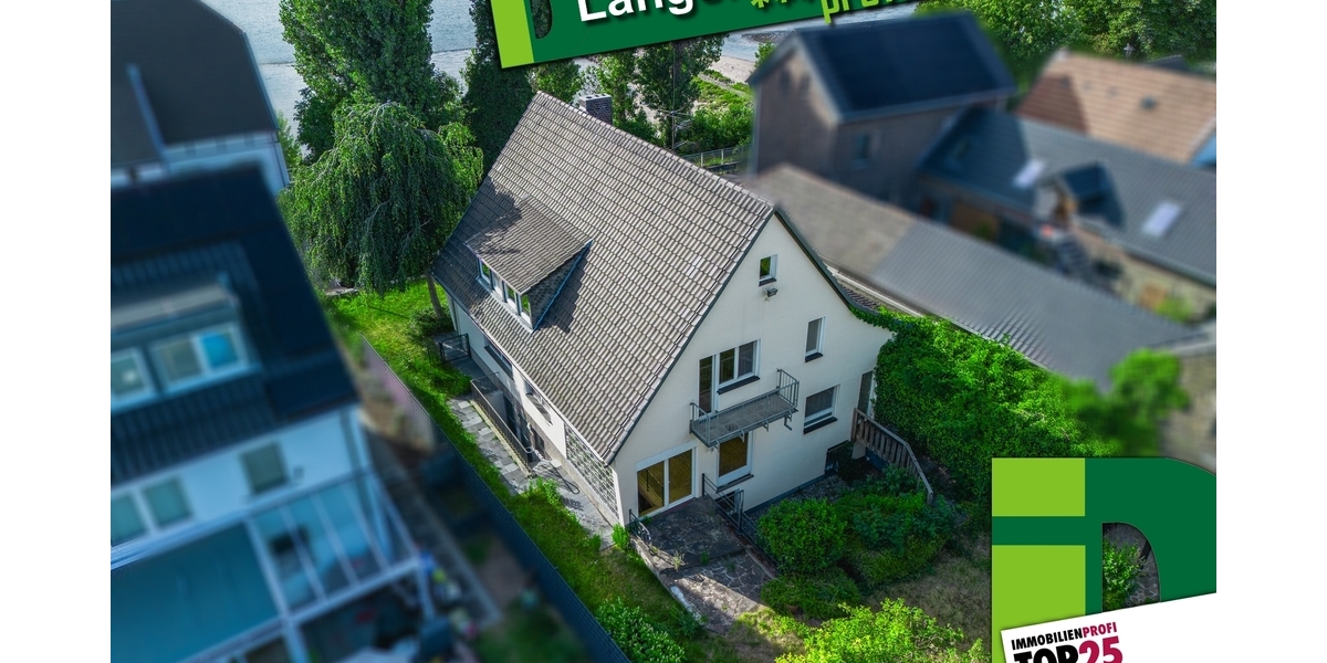 Rheinblick, Gartenidylle und Entwicklungspotential - Einfamilienhaus Köln Porz | Angebot:25783620