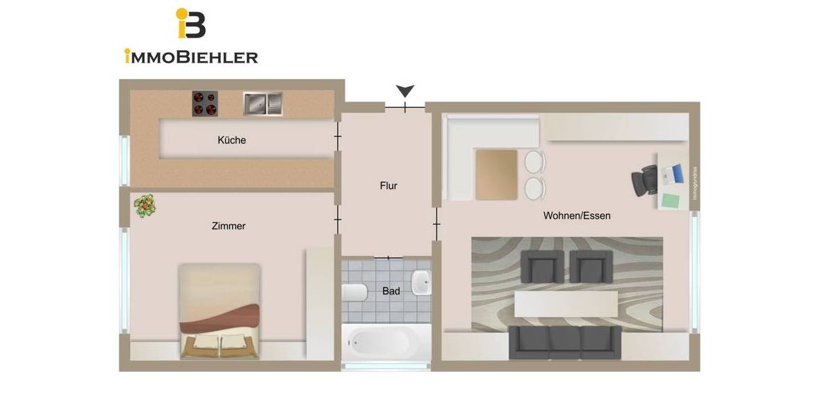 Etagenwohnung Köln Zollstock - 2 Zimmer, 57 m&sup2;, 249.000&euro; | Angebot:26449984