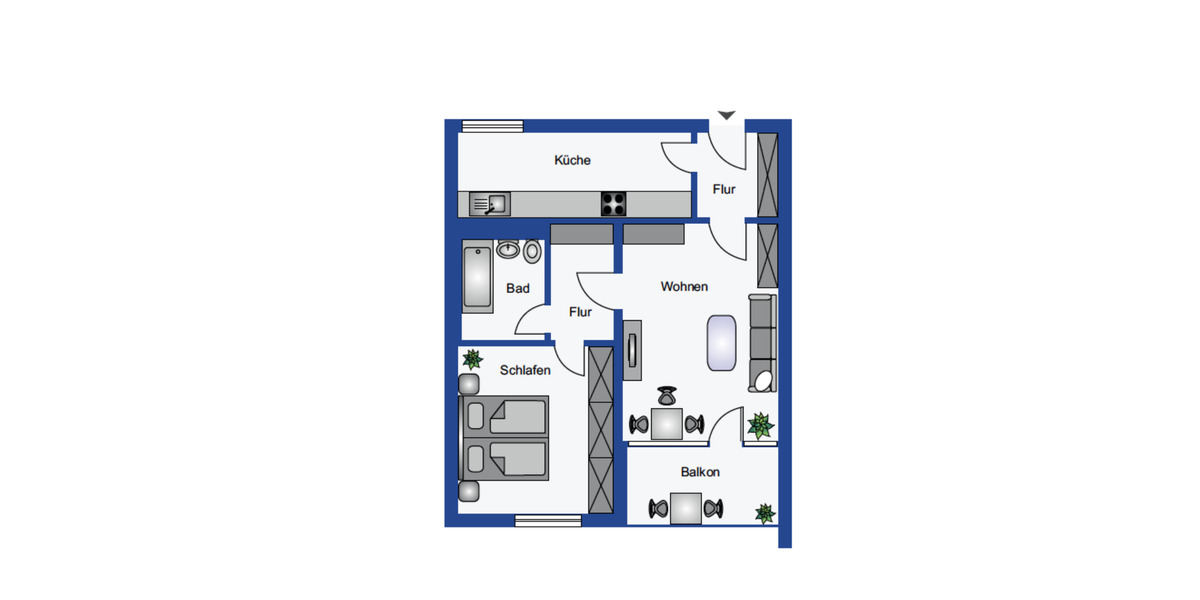 Etagenwohnung Monheim am Rhein - 2 Zimmer, 61 m&sup2;, 164.900&euro; | Angebot:25840620