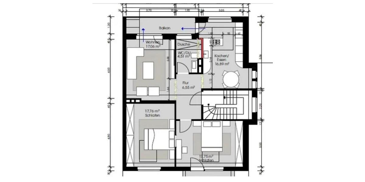 Etagenwohnung Köln Mülheim - 3 Zimmer, 88 m&sup2;, 2.000&euro; | Angebot:25408494