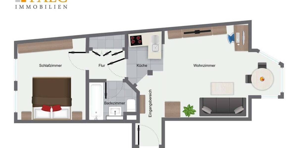Etagenwohnung Köln / Altstadt-Süd Altstadt-Süd - 2 Zimmer, 43 m&sup2;, 285.000&euro; | Angebot:25696517