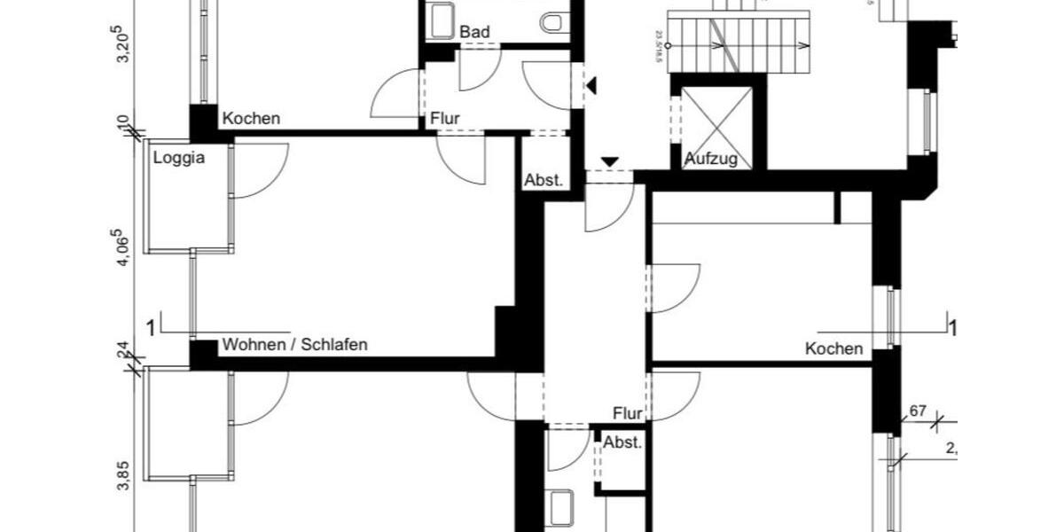 Etagenwohnung Köln Innenstadt - 2 Zimmer, 63 m&sup2;, 1.163&euro; | Angebot:24886194
