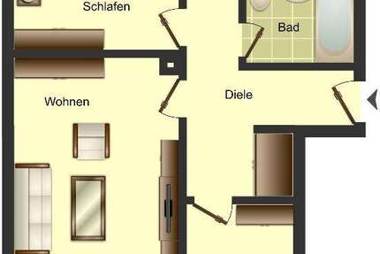 Wohnung Ratingen Tiefenbroich - 3 Zimmer, 68 m&sup2;, 759&euro; | Angebot:27079670
