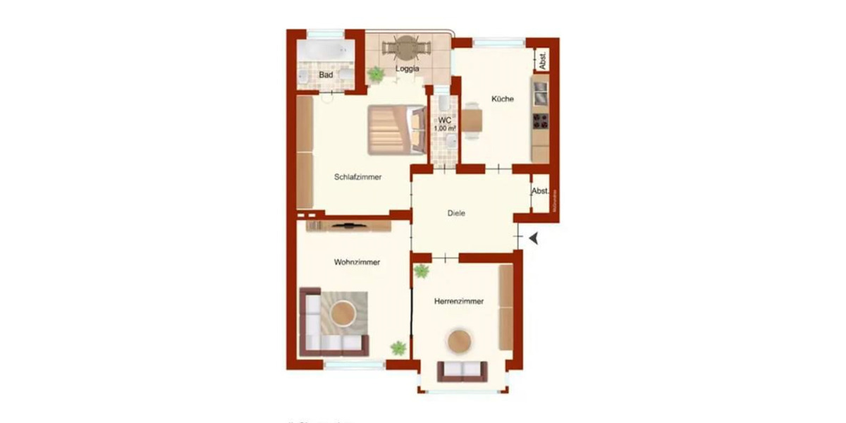 Etagenwohnung Köln Lindenthal - 3 Zimmer, 89 m&sup2;, 575.000&euro; | Angebot:25925193