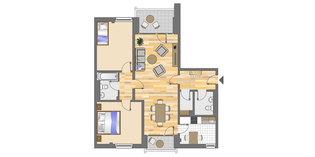 Etagenwohnung Düsseldorf Stadtbezirk 9 - 3 Zimmer, 81 m&sup2;, 1.019&euro; | Angebot:25901446