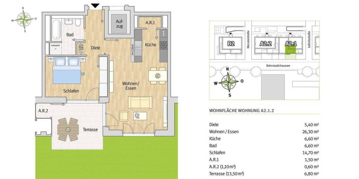 Etagenwohnung Leverkusen Opladen - 2 Zimmer, 68 m&sup2;, 950&euro; | Angebot:26686527