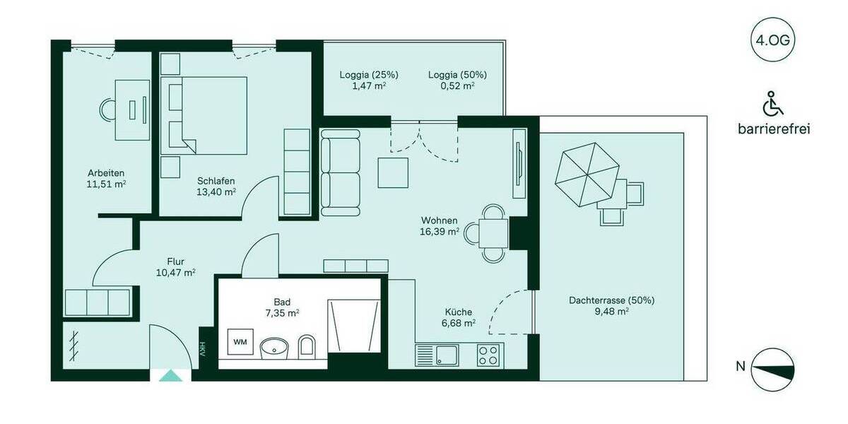 Etagenwohnung Düsseldorf Benrath - 3 Zimmer, 77 m&sup2;, 489.900&euro; | Angebot:26014742