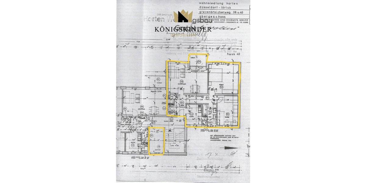 Etagenwohnung Düsseldorf Lörick - 4 Zimmer, 98 m&sup2;, 449.000&euro; | Angebot:25676003