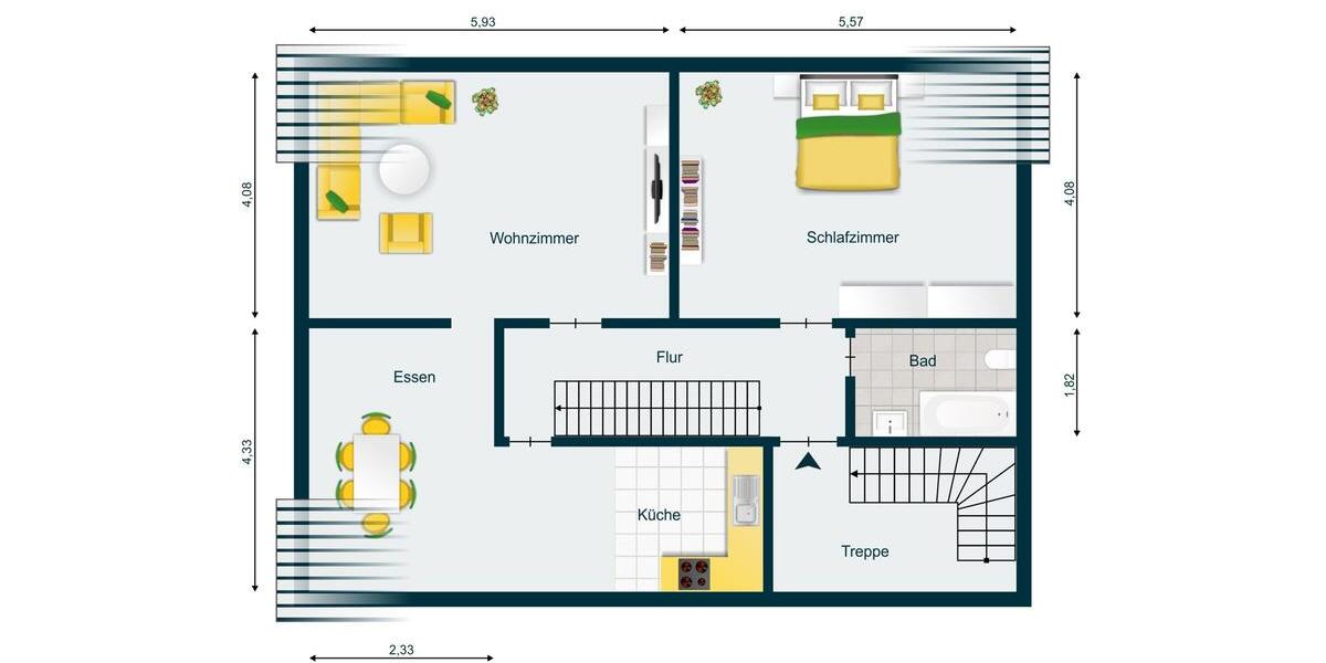 Etagenwohnung Köln Porz - 4 Zimmer, 120 m&sup2;, 1.450&euro; | Angebot:25542428